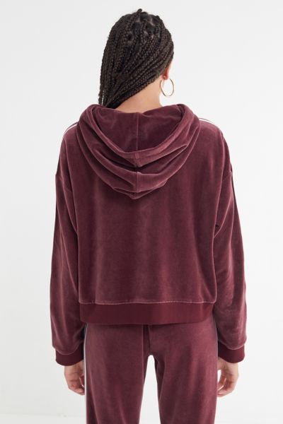 adidas velvet cropped hoodie sweatshirt