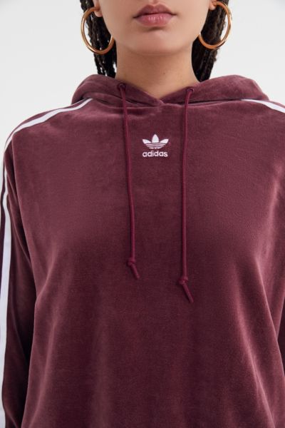 adidas velvet cropped hoodie sweatshirt