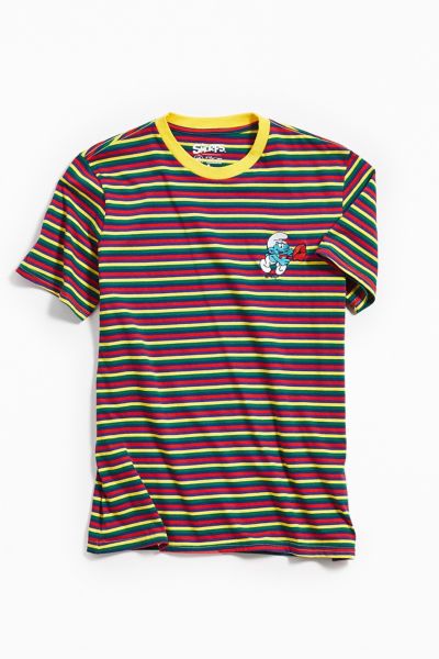 Embroidered Smurf Stripe Tee | Urban Outfitters