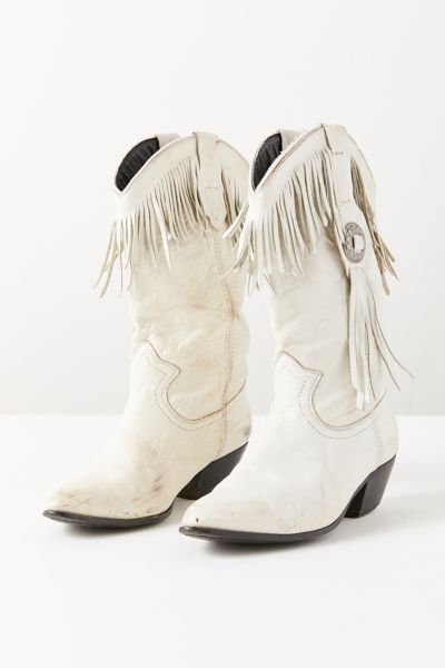 vintage white cowboy boots