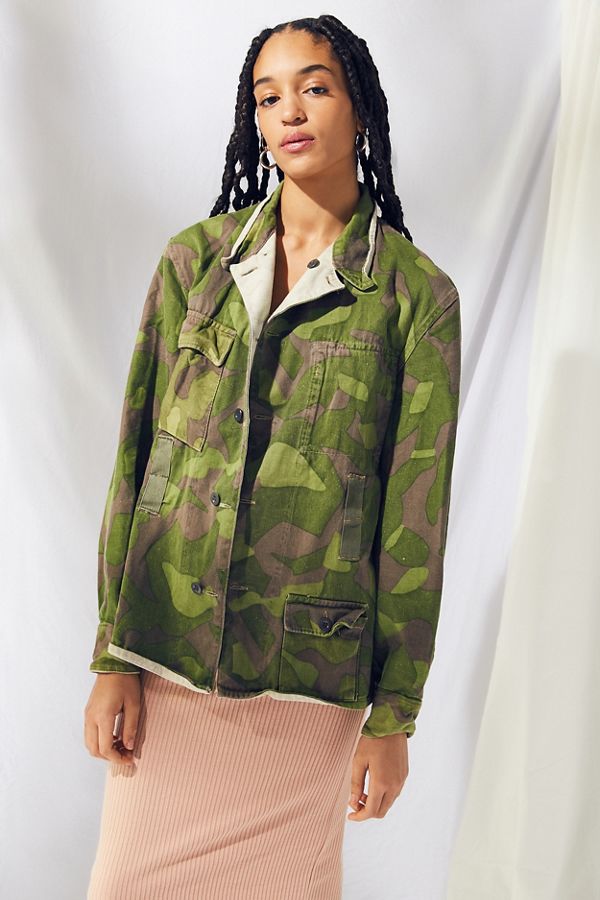Vintage Washed Camouflage Jacket Urban Outfitters