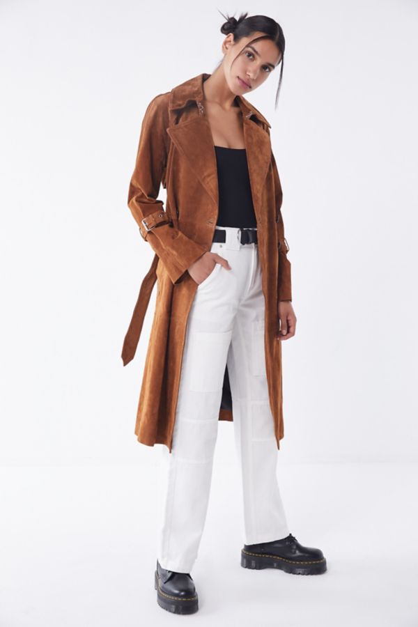 Avec Les Filles Genuine Suede Trench Coat | Urban Outfitters