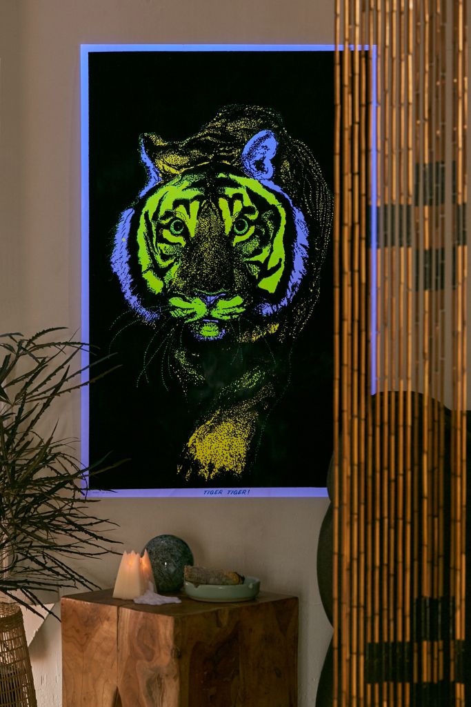 Tiger Blacklight Poster Urban Outfitters