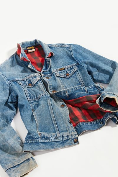 denim jacket with plaid lining