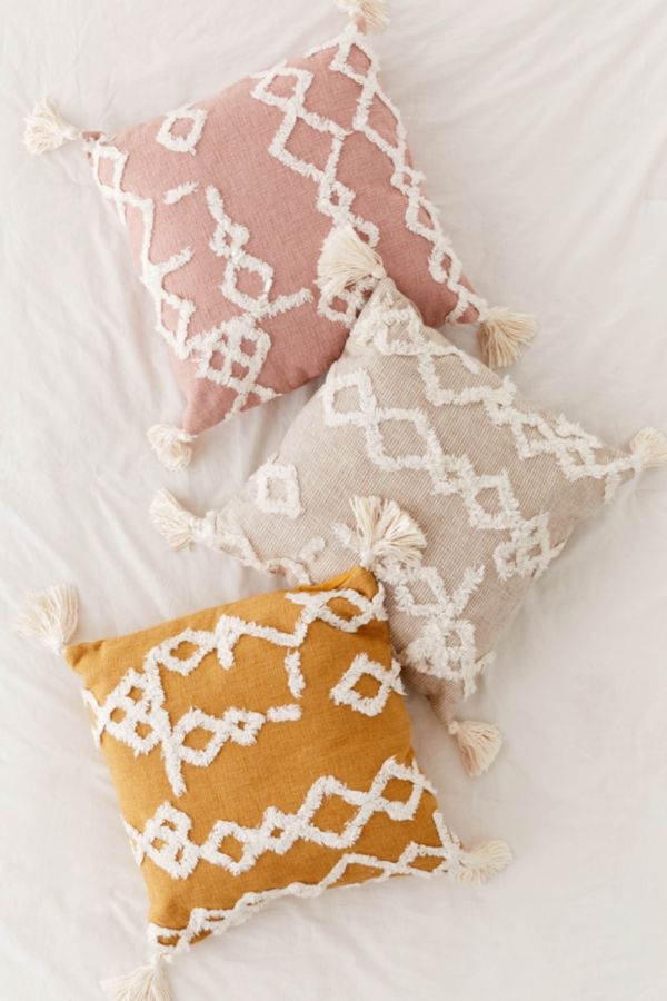 Geo Tufted Tassel Throw Pillow Urban Outfitters Canada
