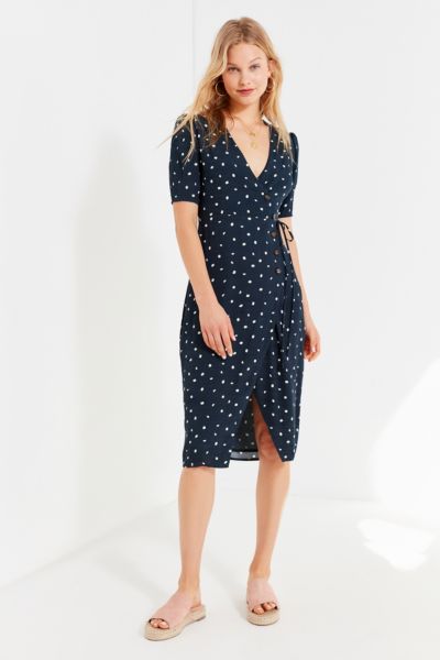 urban outfitters polka dot midi dress