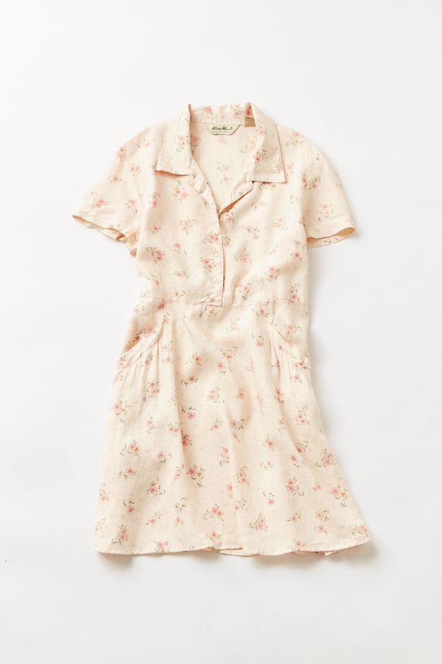 Vintage ‘90s Floral Linen Mini Dress | Urban Outfitters