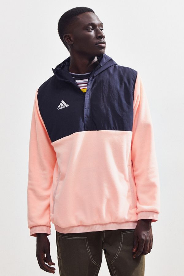adidas Colorblock HalfZip Fleece Hoodie Sweatshirt Urban Outfitters