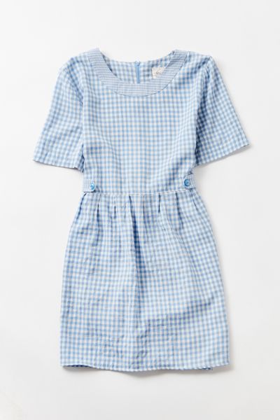 womens blue and white gingham dress