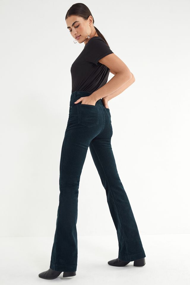 BDG Corduroy Super Flare Pant Emerald Urban Outfitters