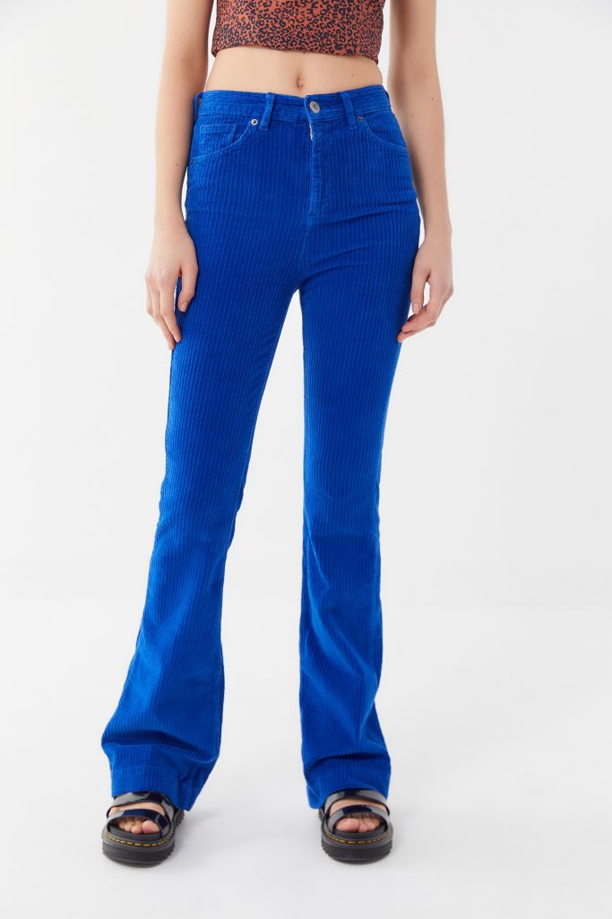 yellow corduroy flare pants