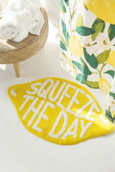 yellow bath mat