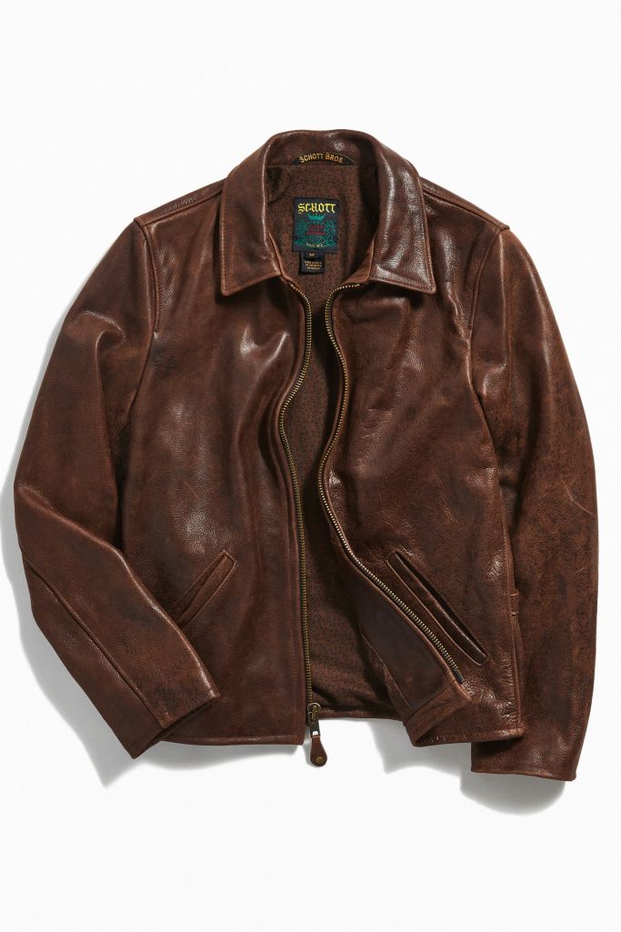 Schott Waxy Vintage Buffalo Leather Jacket | Urban Outfitters Canada