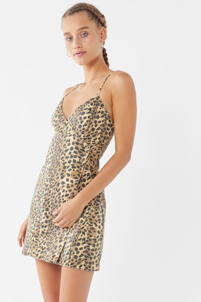 MINKPINK Jagger Leopard Print Denim Wrap Dress | Urban Outfitters Canada