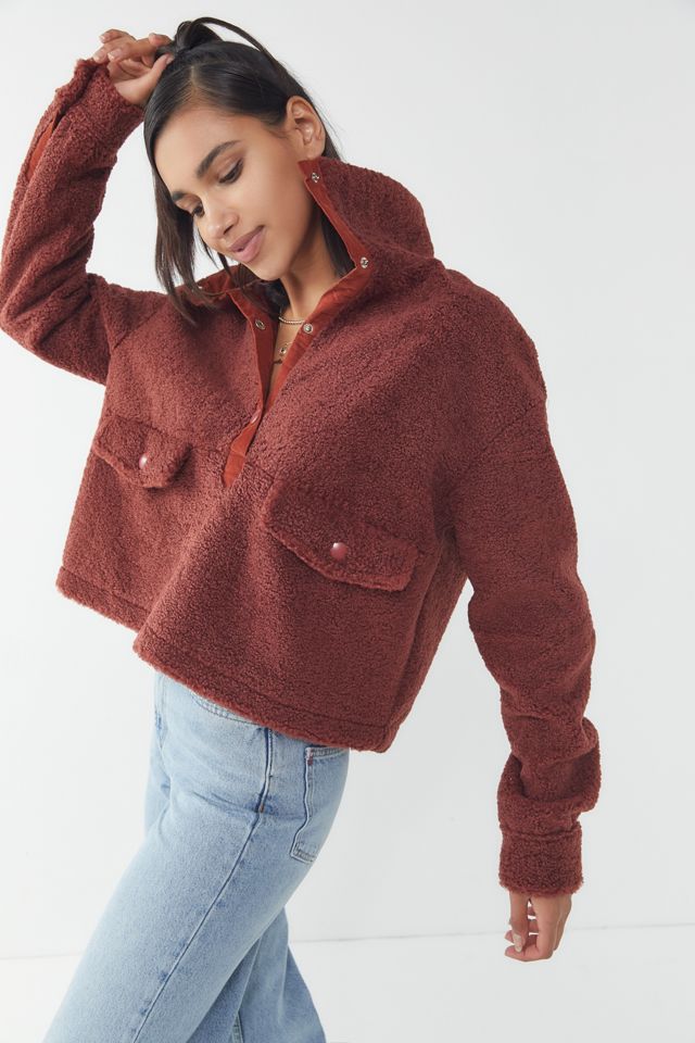 House Of Sunny Pullover Teddy Jacket Urban Outfitters