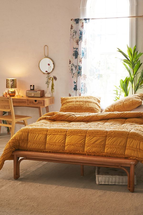 Quilted Fringe Comforter Urban Outfitters