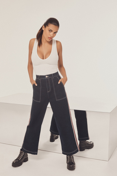 urban outfitters contrast stitch jeans