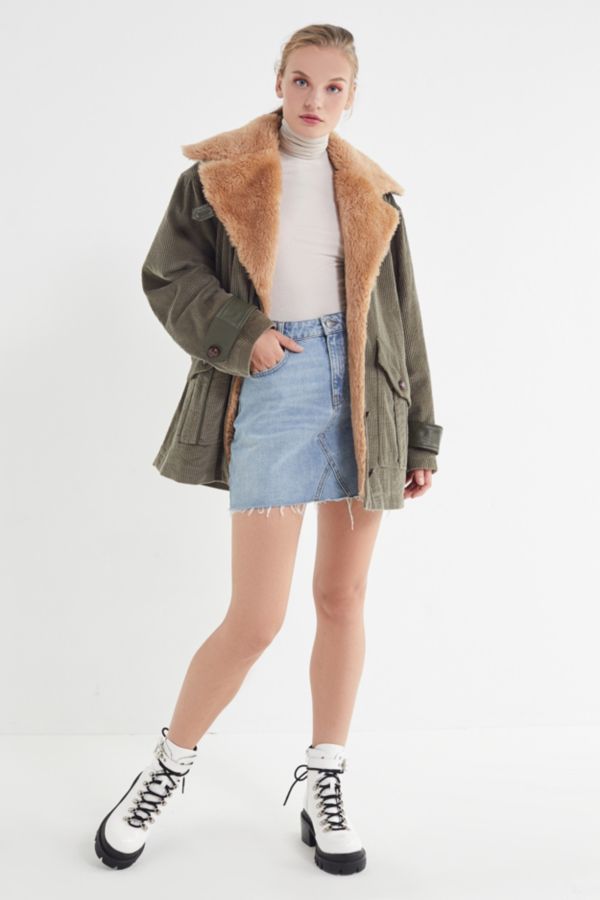 Avec Les Filles Sherpa Trim Corduroy Jacket | Urban Outfitters