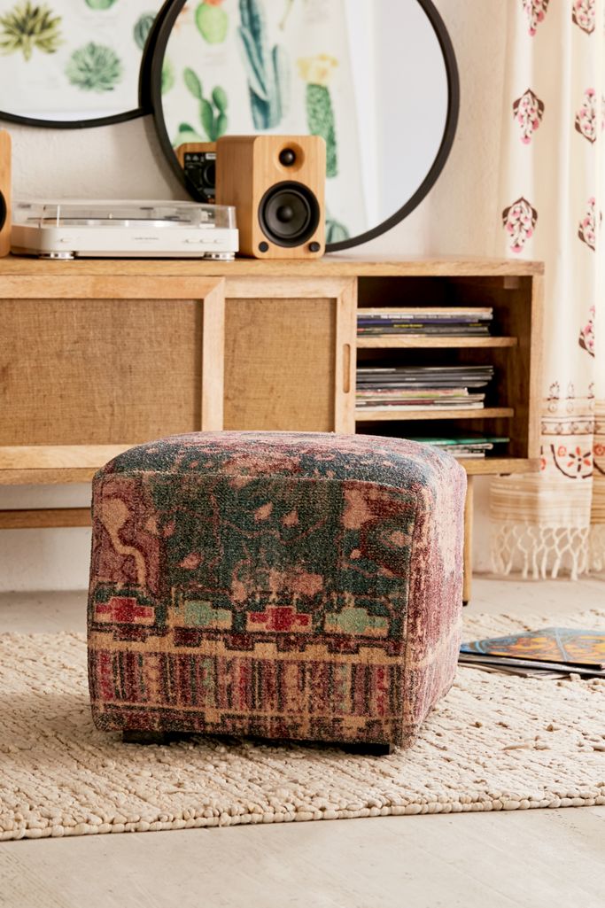 Zelda Chenille Ottoman Urban Outfitters