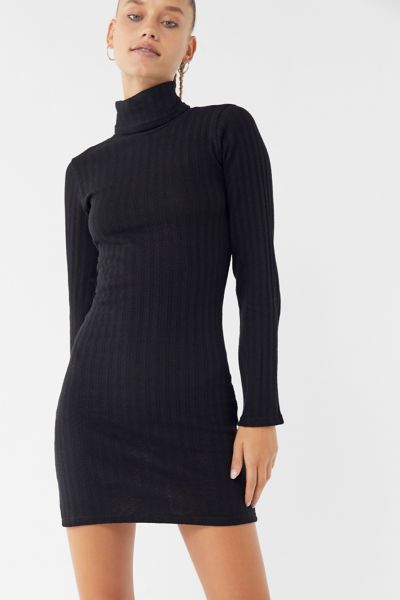 Side Party Gigi Textured Turtleneck Sweater Dress | Urban Outfitters