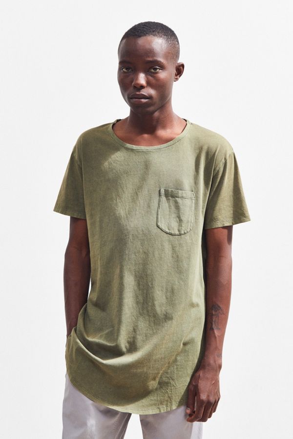 UO Acid Wash Scoop Neck Curved Hem Tee | Urban Outfitters