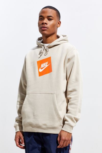 nike box logo hoodie beige