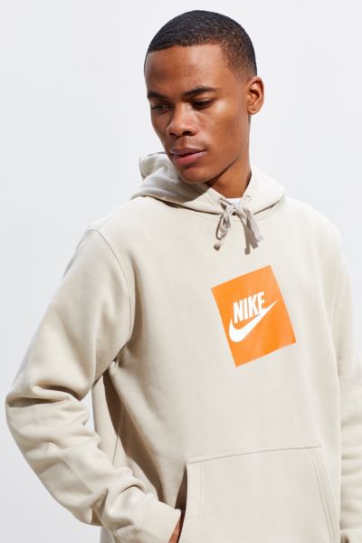 nike box logo hoodie beige