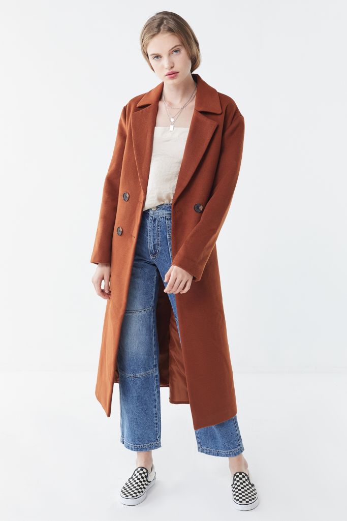 UO Wool Double-Breasted Overcoat | Urban Outfitters Canada