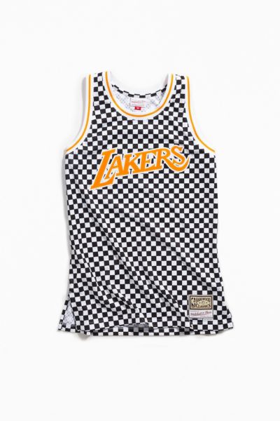 checkered lakers jersey