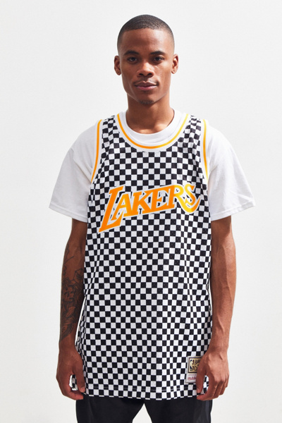 checkered lakers jersey