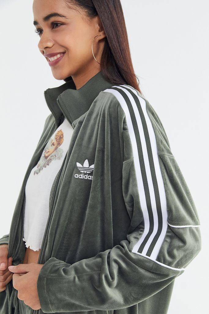 adidas Originals Velour Zip-Up Track Jacket | Urban Outfitters