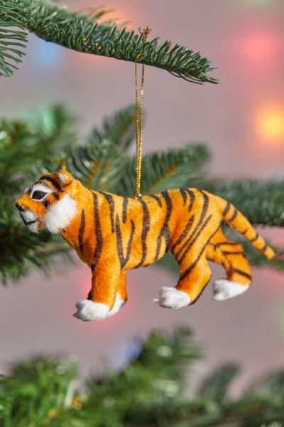 Fuzzy Tiger Christmas Ornament | Urban Outfitters