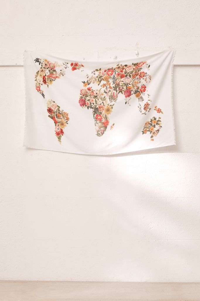 Botanical Floral Map Tapestry Urban Outfitters