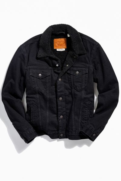 levis sherpa jacket mens black