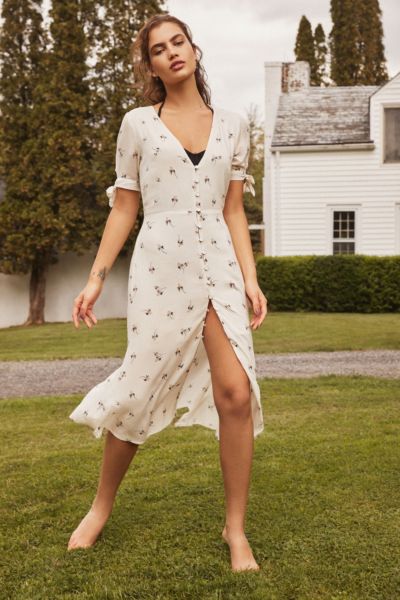 urban outfitters white button down dress