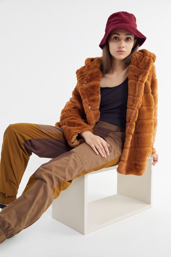 Apparis Goldie Faux Fur Hooded Coat | Urban Outfitters