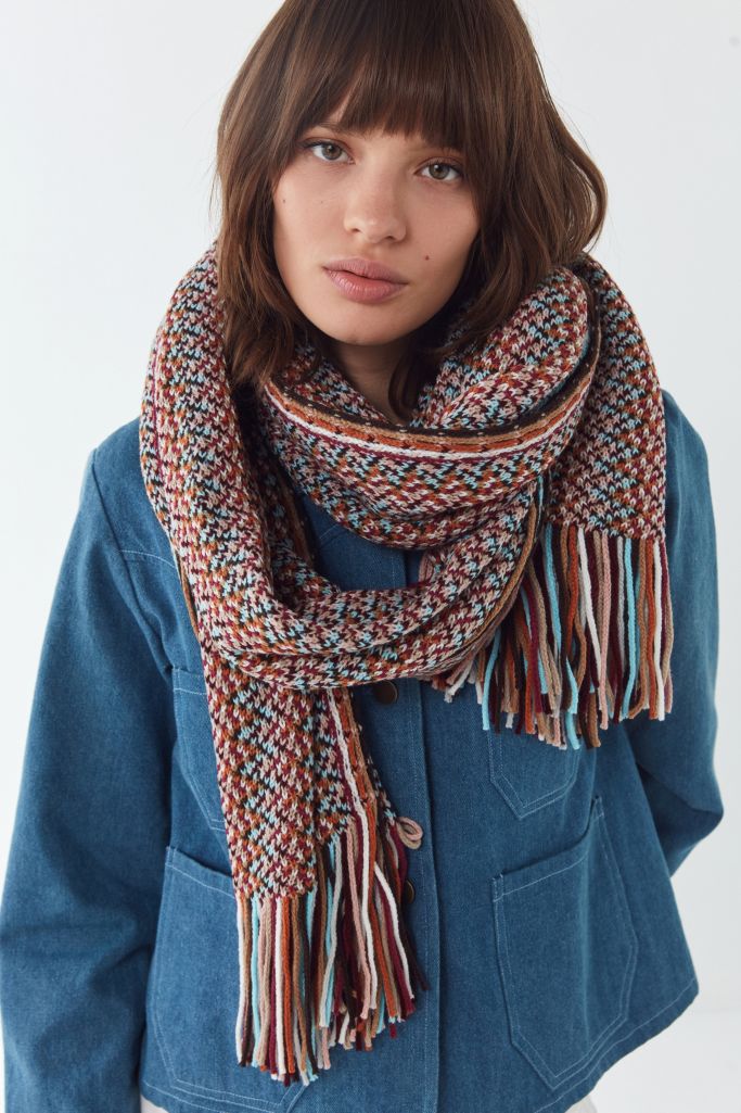 Geo Striped Oblong Scarf | Urban Outfitters Canada