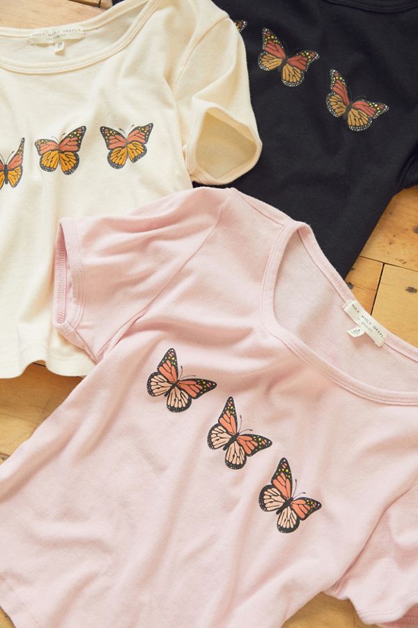 Truly Madly Deeply Butterfly Cropped Tee | Urban Outfitters
