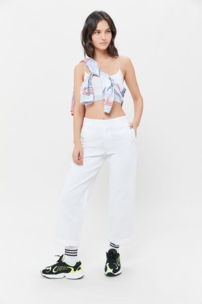 dickies cuffed cropped work pant beige