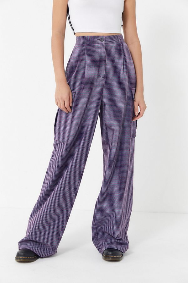 UO Natalia Plaid Wide Leg Pant Urban Outfitters