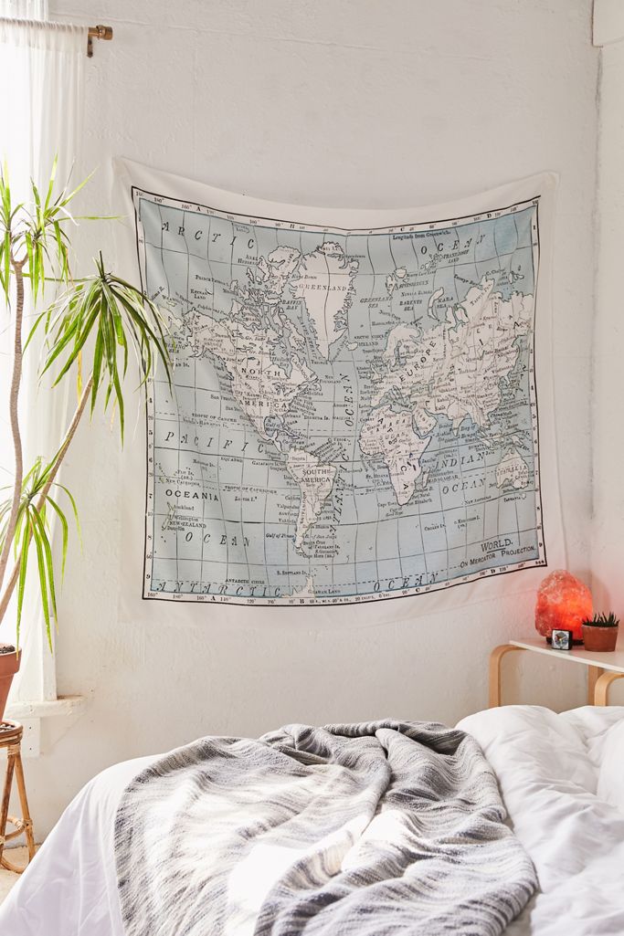 Catherine Holcombe For Deny World Map Tapestry Urban Outfitters