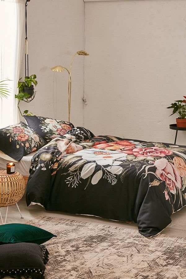 Slide View: 3: Shealeen Louise For Deny Roses And Poppies Bouquet Duvet Cover