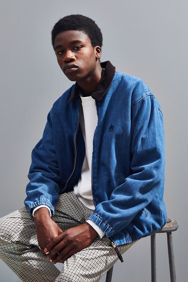 BDG Corduroy Collar Harrington Denim Jacket Urban Outfitters