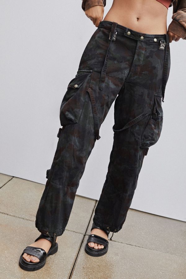 Vintage Overdyed Camo Suspender Pant | Urban Outfitters