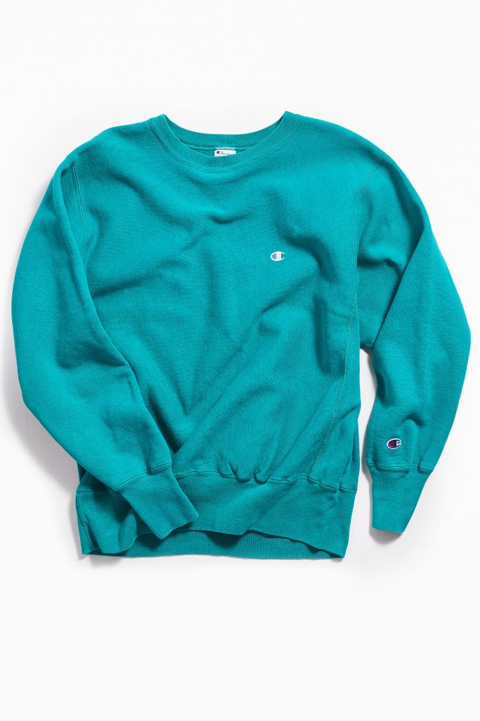 Vintage Champion Turquoise Crew Neck Sweatshirt | Urban Outfitters