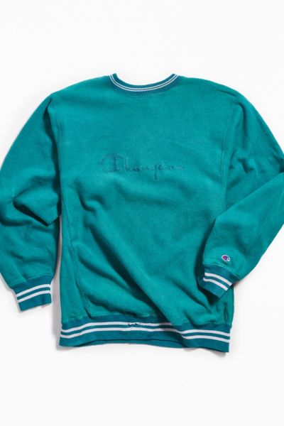 turquoise crew neck sweatshirt