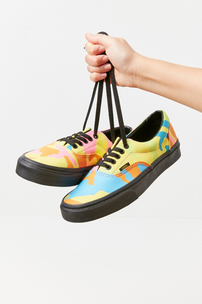 vans neon camo slip on