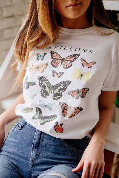 Butterfly Crew Neck Tee | Urban Outfitters