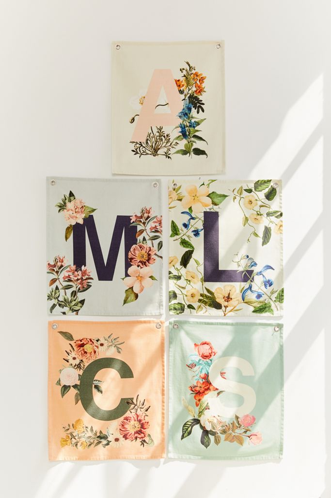 Monogram Floral Flag Tapestry Urban Outfitters