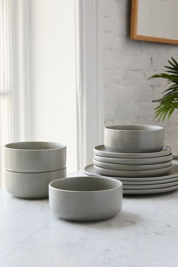Slide View: 1: Stone Lava Speckled 12-Piece Dining Set